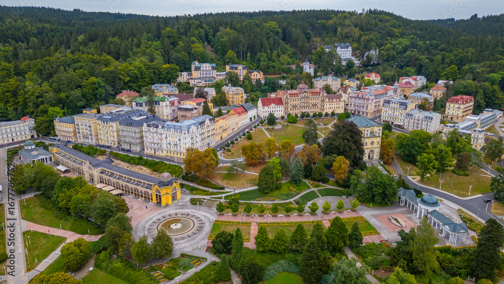 Fototapeta premium Panorama view of Marianske Lazne in Czech republic
