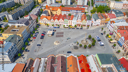 Bild auf Leinwand Panorama view of Havlickovo namesti in Havlickuv Brod, Czech rep