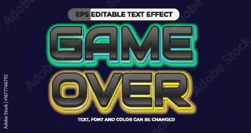 Game Over Editable Text Effect