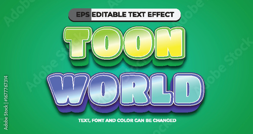 Toon World Editable Text Effect
