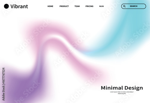 Minimal website design template featuring abstract purple and blue gradient fluid background with smooth flowing shapes, modern UI layout, perfect for banners, posters, covers, ads, and presentations.