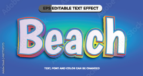 Beach Editable Text Effect