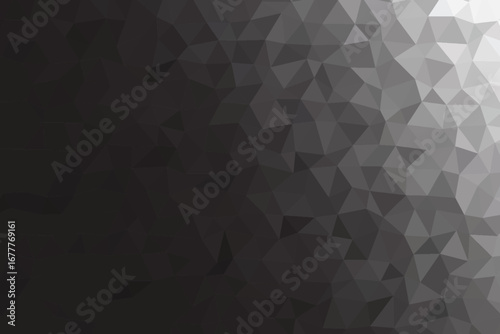 Low poly gradient background with abstract geometric mosaic pattern transitioning from dark to light vector
