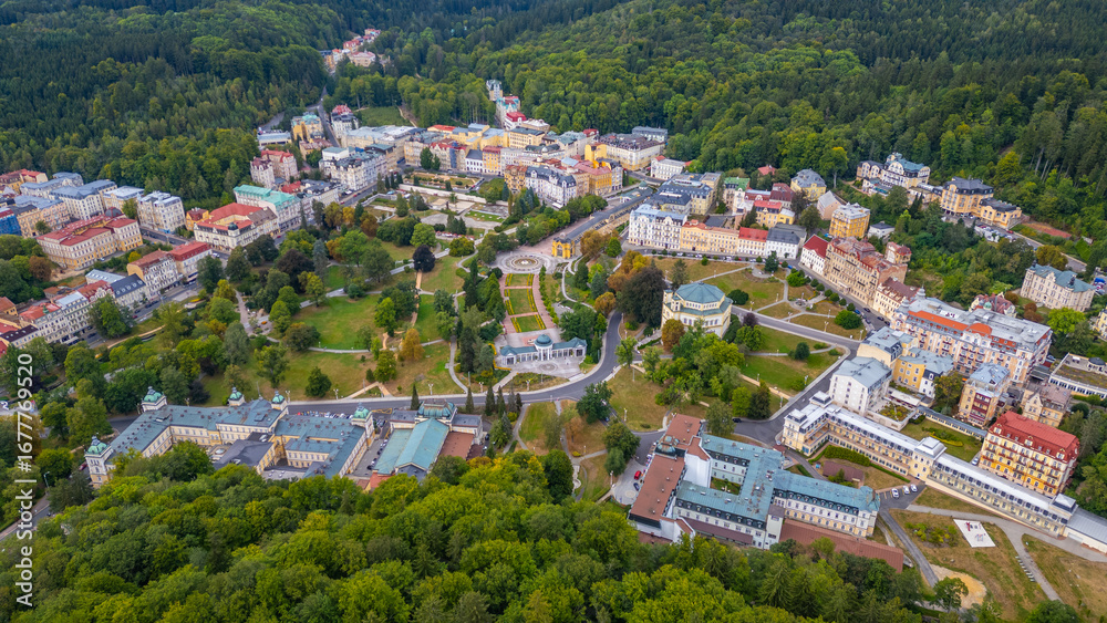 Fototapeta premium Aerial view of Marianske Lazne in Czech republic