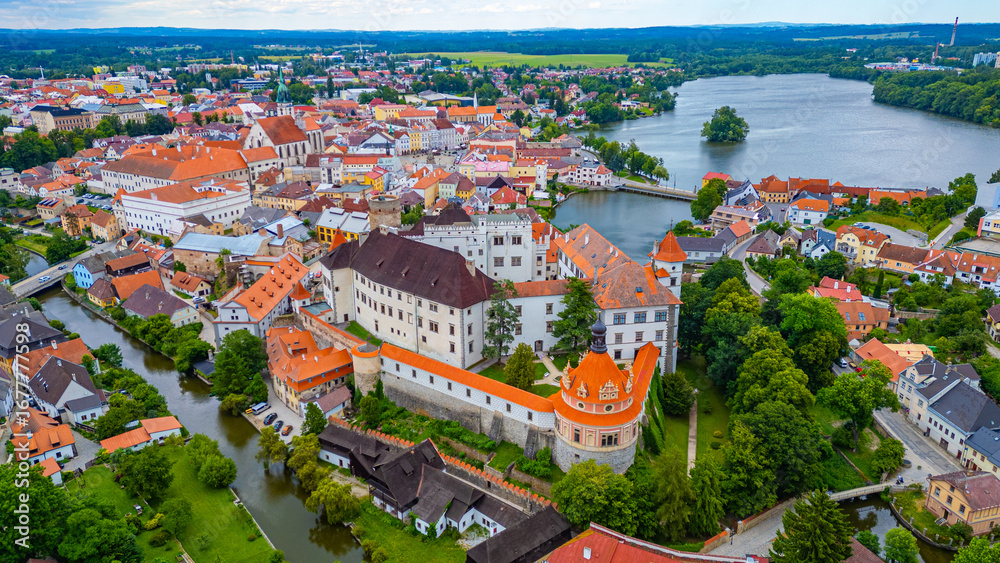 Fototapeta premium Panorama of Jindrichuv Hradec in Czech republic
