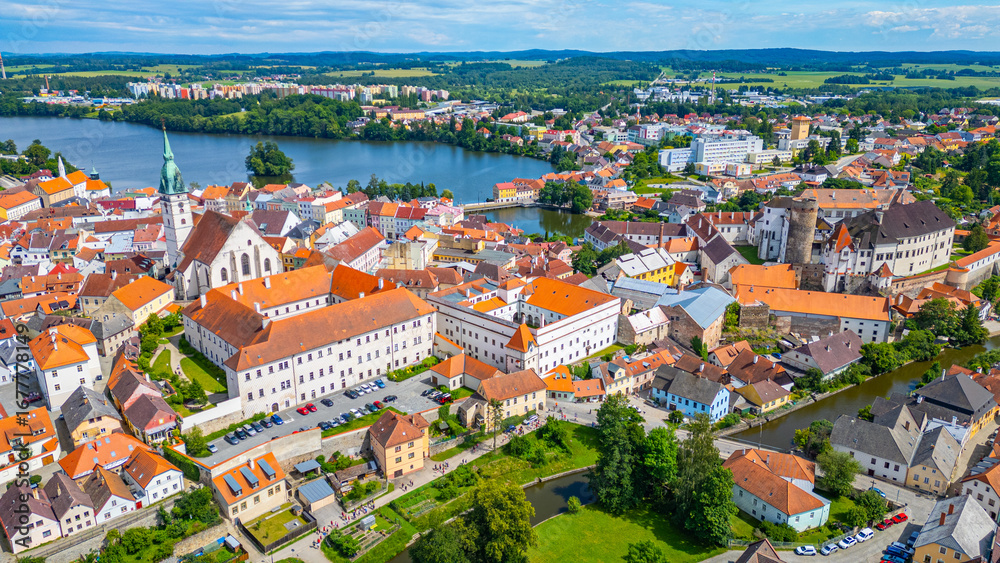Obraz premium Cityscape of Jindrichuv Hradec in Czech republic