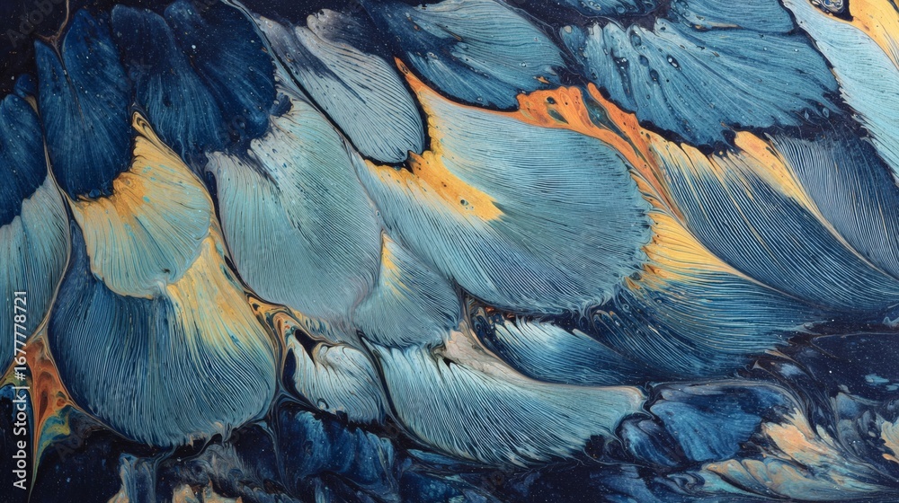 Obraz premium Image of a beautiful fluid and abstract painting inspired by colorful macaw feathers