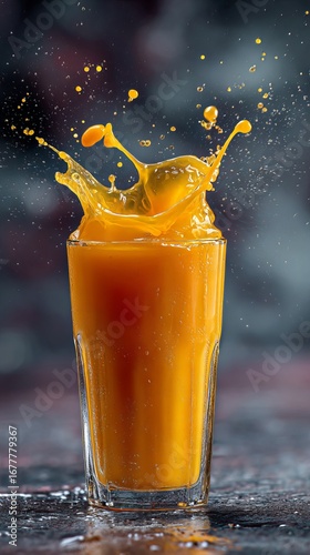 Wallpaper Mural Fresh Orange Juice Splashing into a Glass Torontodigital.ca