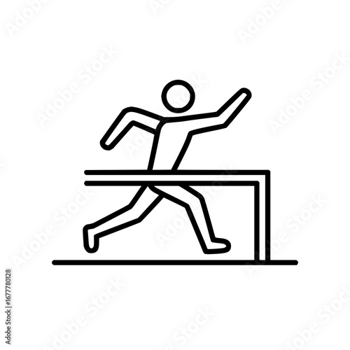 Hurdle race athlete vector illustration for sports competition and athletic events free stock graphic image
