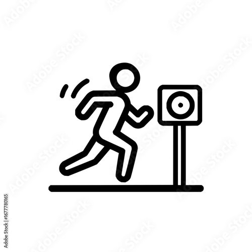 Running man icon vector illustration symbol for sport concept and motion design graphic element use, isolated 100