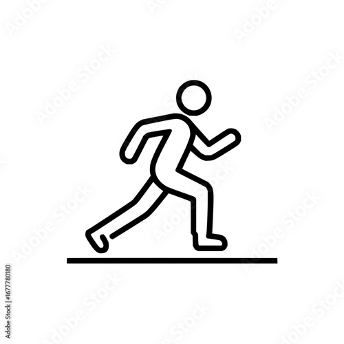 Running man icon vector illustration for sports fitness and healthy lifestyle design element isolated on white