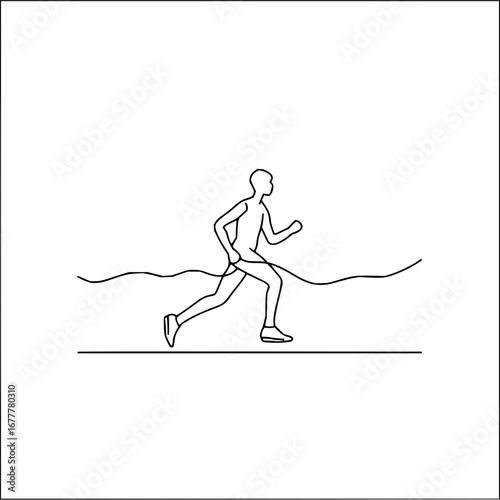 Running man silhouette vector illustration for marathon runner sport fitness and health concept design art