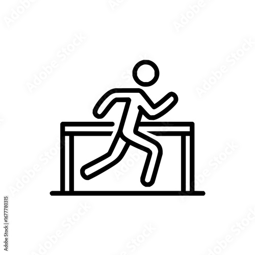 Hurdle race athlete vector icon illustration for sports and athletics competition events and track training design