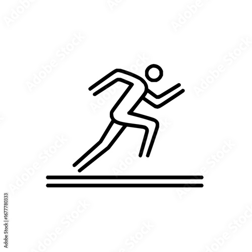 Running man icon vector illustration for athletics competition sport marathon sprint race and exercise 100m