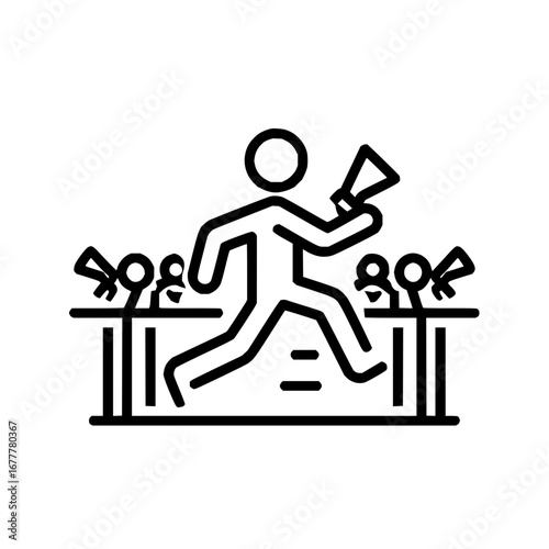 Speaker announcement leader megaphone public speaking leadership communication event conference podium rally news