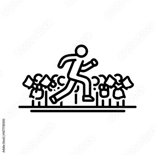 Leadership success overcoming obstacles achieving goals running ahead of the competition icon vector image
