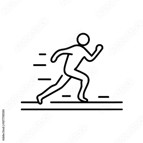 Running man icon vector illustration for sport athletics and fitness training workout exercise design art