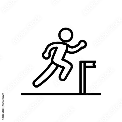 Running towards goal line vector illustration for success achievement and business competition concept 100