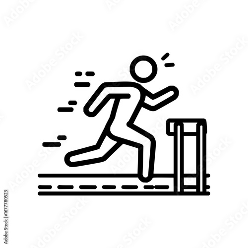 Hurdle race athlete running fast track and field sport exercise competition physical activity challenge 100m sprint