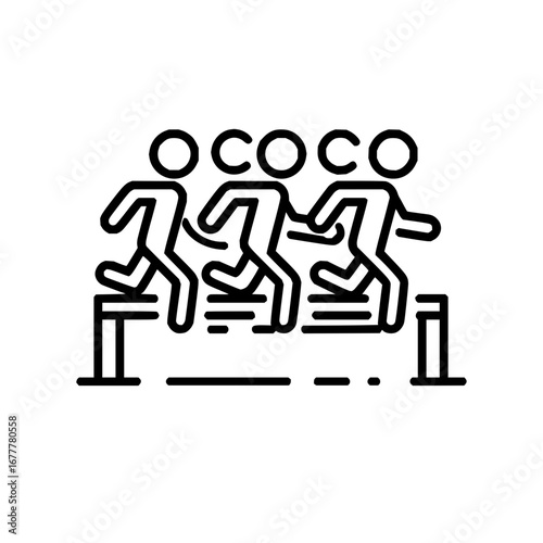 Hurdle race competition sports athletics running challenge obstacle course fitness training exercise 100m sprint