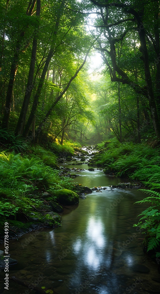 Fototapeta premium Emerald Stream's Whisper