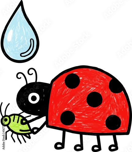 A Brave Ladybug Protecting a Tiny Aphid
