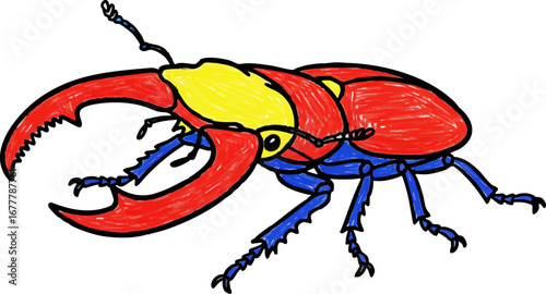 A Low-Angle View Making a Stag Beetle Look Huge