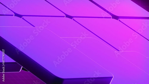 Futuristic purple background with a retro synthwave style with square blocks