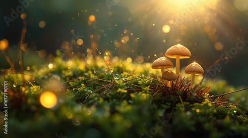 Mystical mushroom in macro view