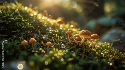 Mystical mushroom in macro view