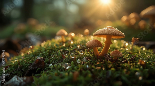 Mystical mushroom in macro view