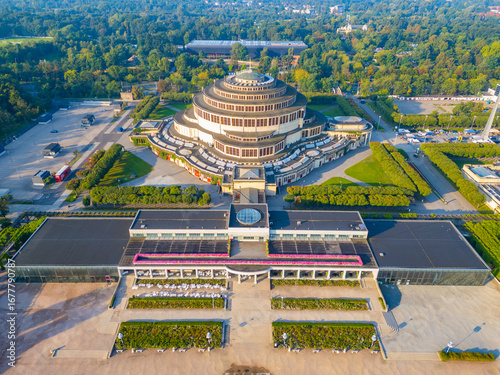 Canvastavla Morning view of Centennial Hall in Wroclaw, Poland