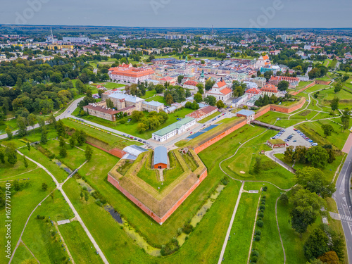 Panorama view of Zamosc town in Poland