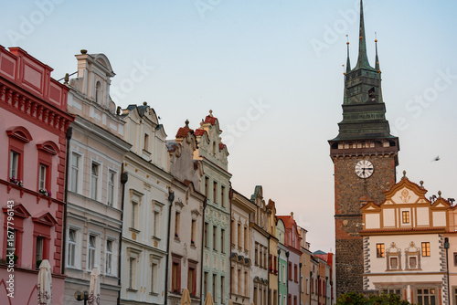 Sunrise view of Green gate in Pardubice, Czech republic