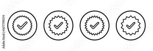 Approved icon logo design. Certified Medal Icon