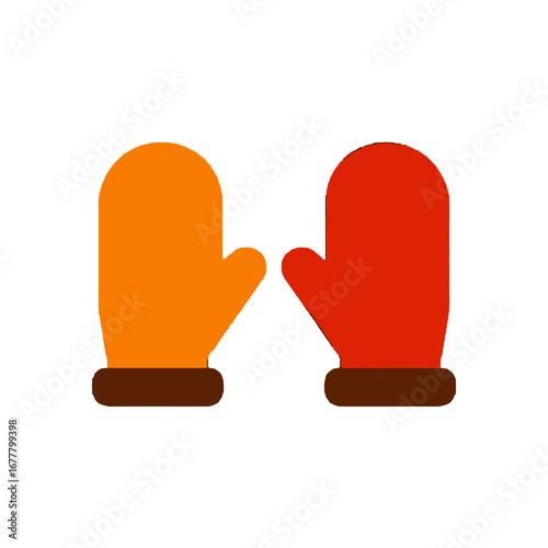 Vector art of pair of colorful mittens