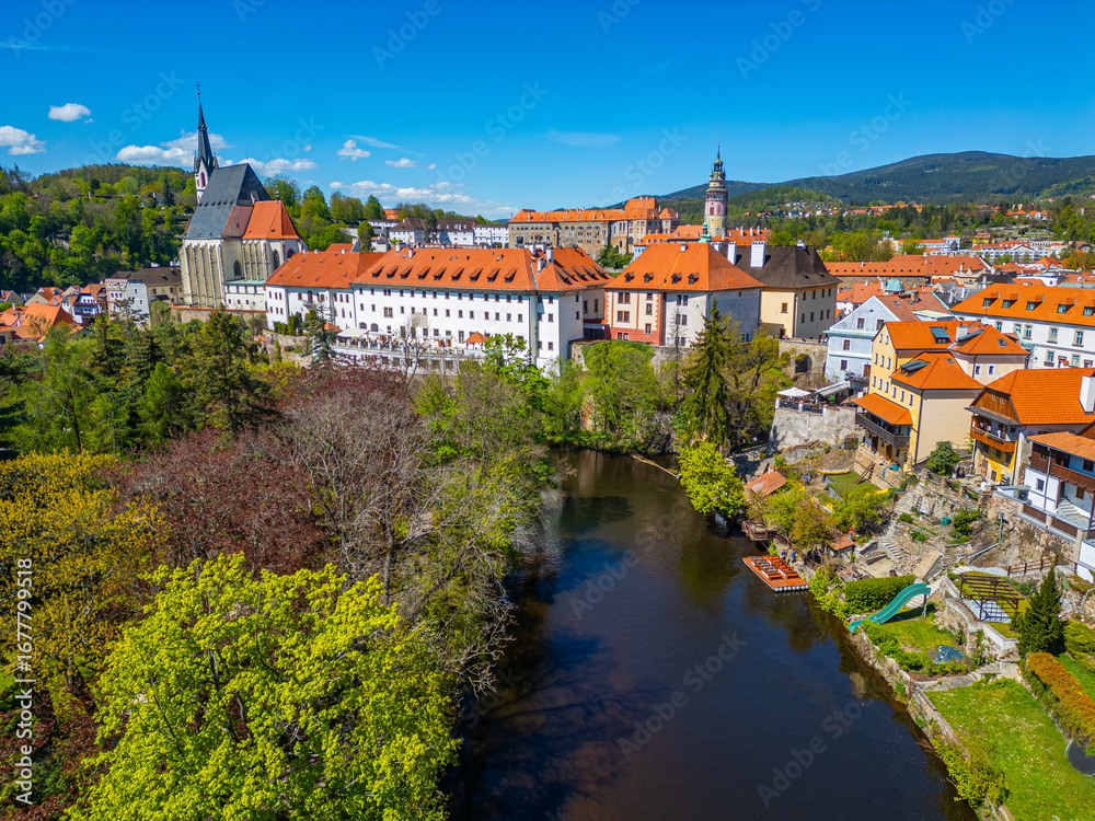 Obraz premium Panorama view of Cesky Krumlov in Czech republic