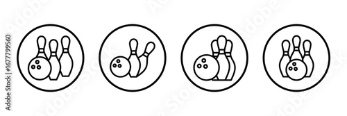 Bowling icon logo design. bowling ball and pin sign and symbol.