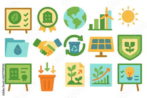 Eco-friendly, sustainable line icon set. green energy, environment icons collection