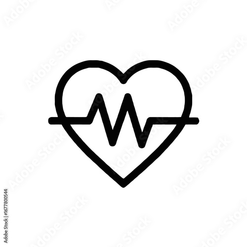 Vector art of heartbeat line icon