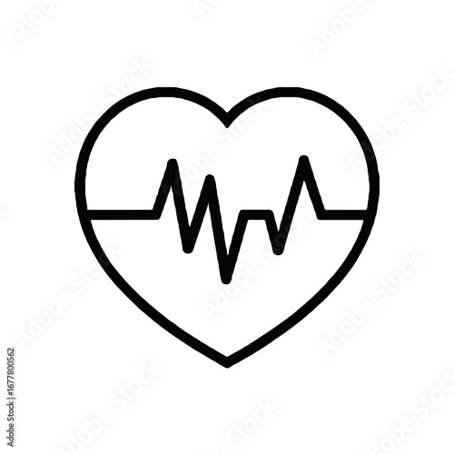 Vector art of heartbeat line icon