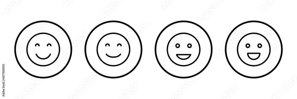 Fototapeta premium Smile icon logo design. smile emoticon icon. feedback sign and symbol