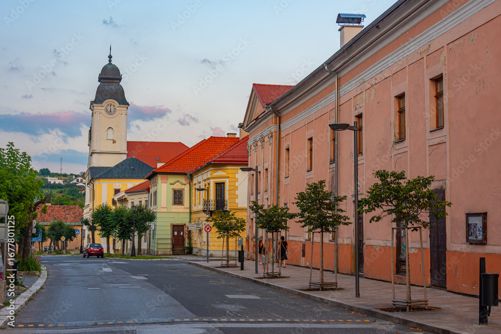 Fototapeta premium Sunset view of teh Baroque Church of the Holy Spirit in Levoca,