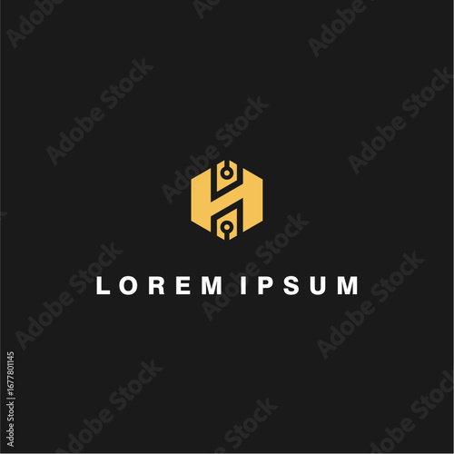 Hexagon Letter H Logo Design – Modern Digital Tech Icon Vector