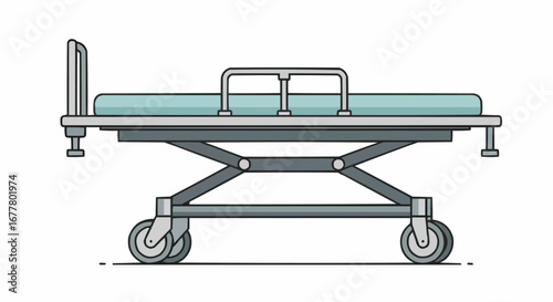 Health, medicine and nursing vector  hospital gurney stretcher medical bed emergency room equipment healthcare patient transport trolley vector design