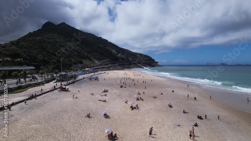 Aerial view of Sao Conrado Beach, Rio de Janeiro, Brazil. 