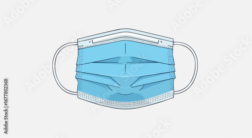 Health, medicine and nursing vector  blue surgical face mask personal protective equipment for virus prevention and safety measures during pandemic