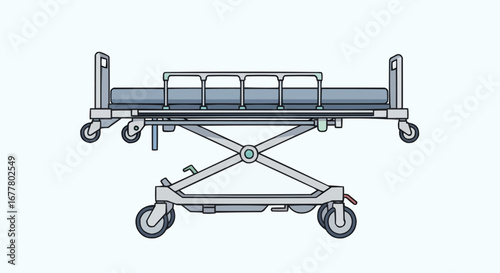 Health, medicine and nursing vector  explore hospital bed stretcher gurney medical equipment emergency room patient transport healthcare illustration