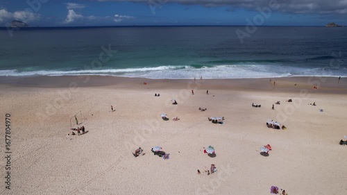 Aerial view of Sao Conrado Beach, Rio de Janeiro, Brazil. 