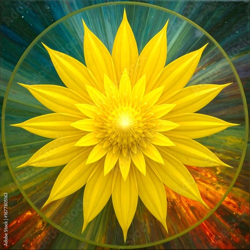 Abstract flower design with vibrant colors